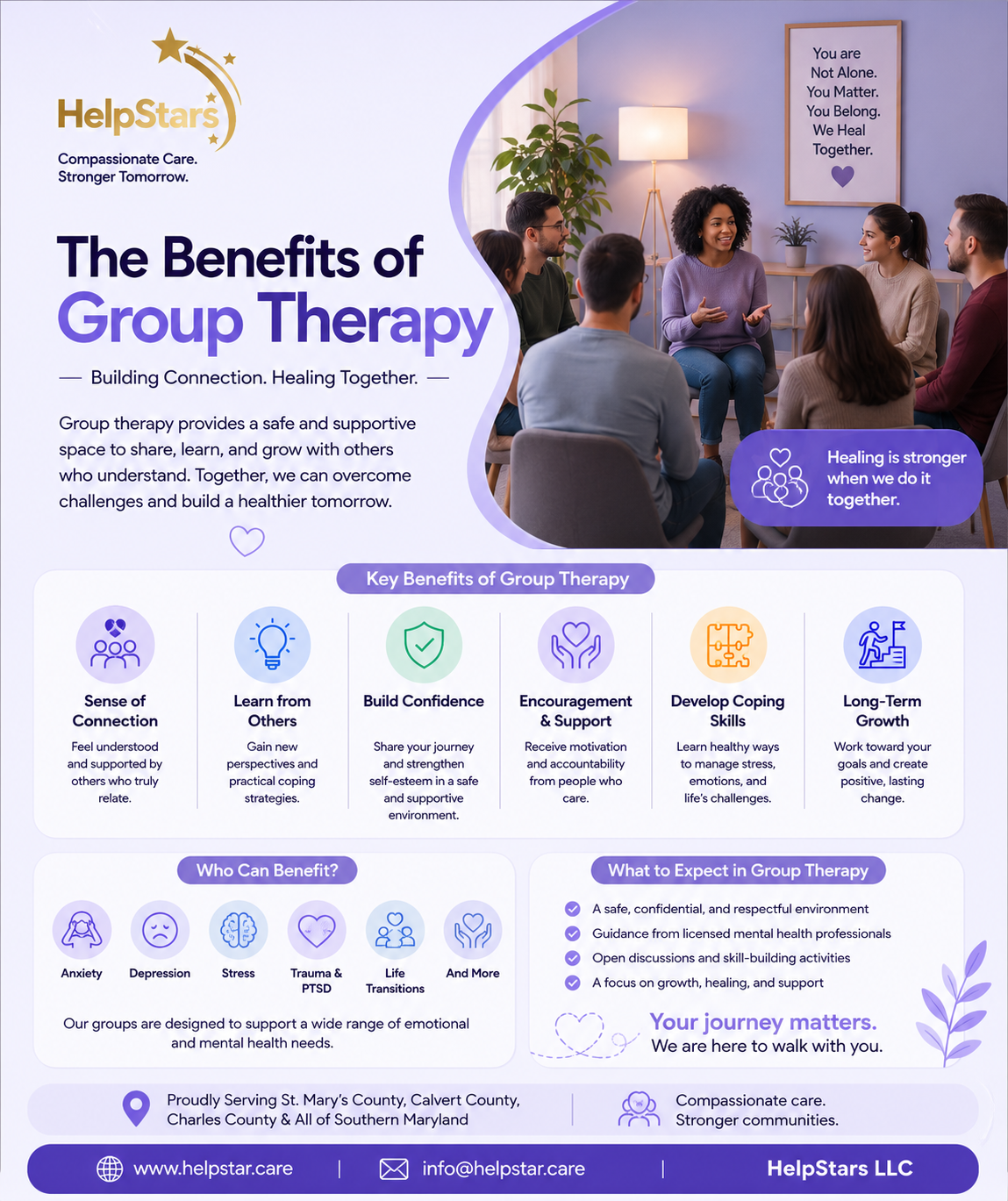 The Benefits of Group Therapy: Building Connection and Healing Together in Southern Maryland