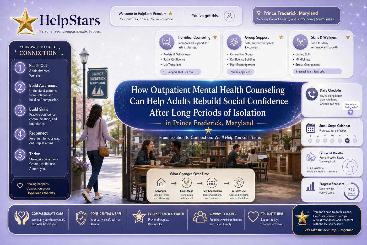 How Outpatient Mental Health Counseling Can Help Adults Rebuild Social Confidence After Long Periods of Isolation in Prince Frederick, Maryland