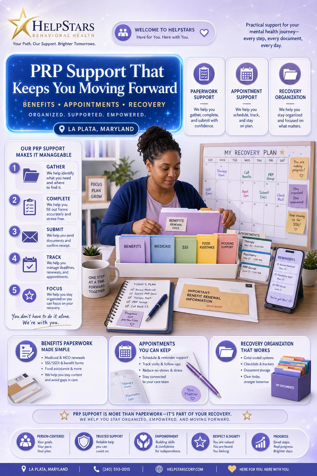 How PRP Services Can Help Adults Keep Benefits, Appointments, and Recovery Paperwork Organized in La Plata, Maryland